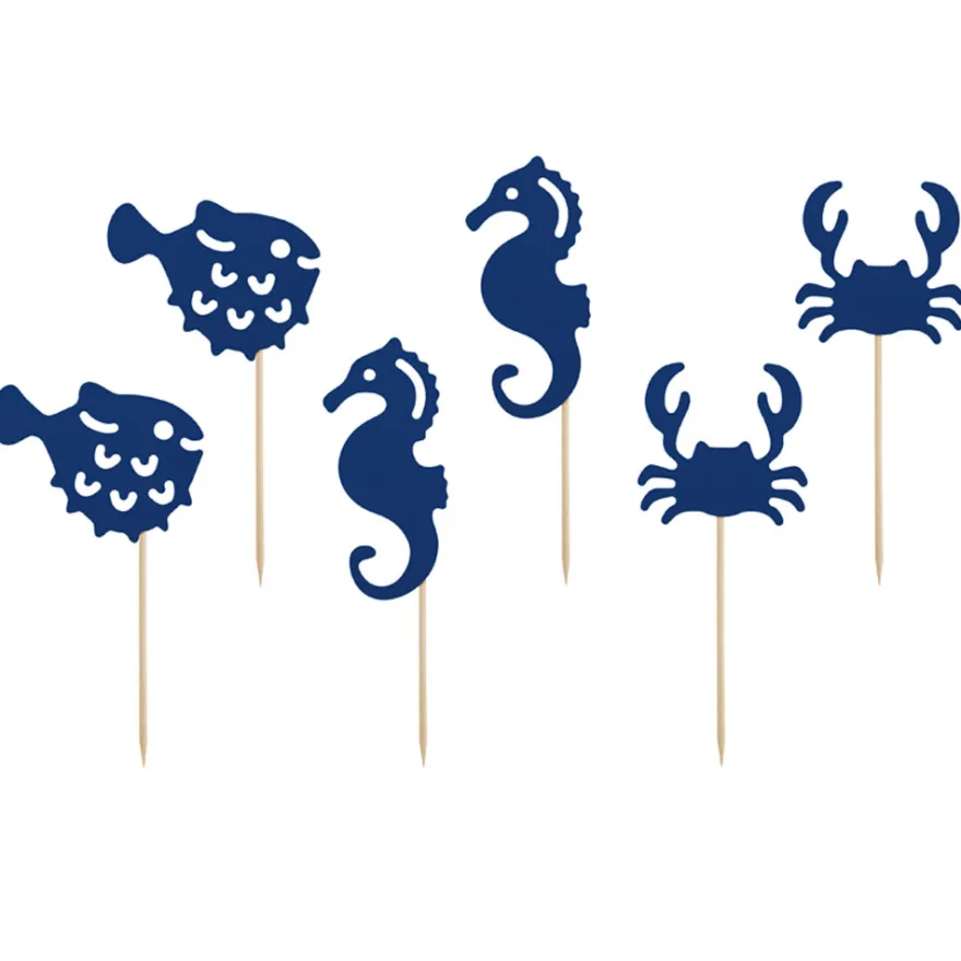 Ahoy Cupcake Topper - Meerestiere 6 Stück
