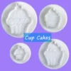 Ausstecher mit Auswerfer und Prägung Cup Cakes 4tlg
