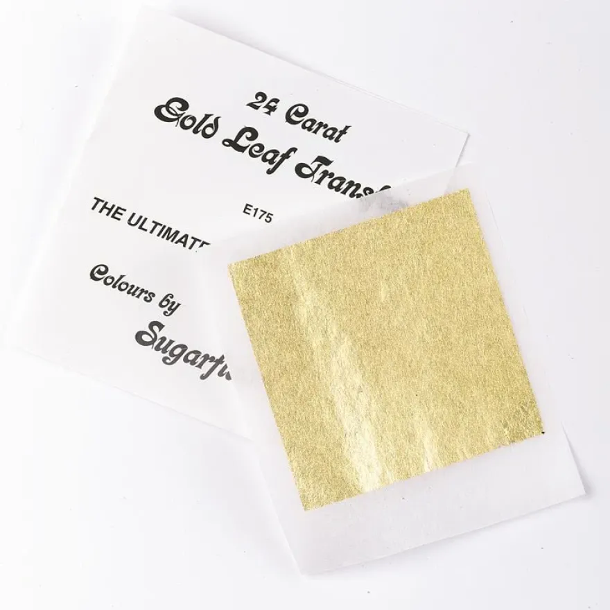 1 Blatt Blattgold Transfer 8 x 8cm 24 Karat