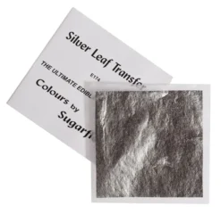 1 Blatt Blattsilber Transfer 8 x 8cm