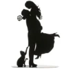 Brautpaar mit Katze - Silhouette aus Metall
