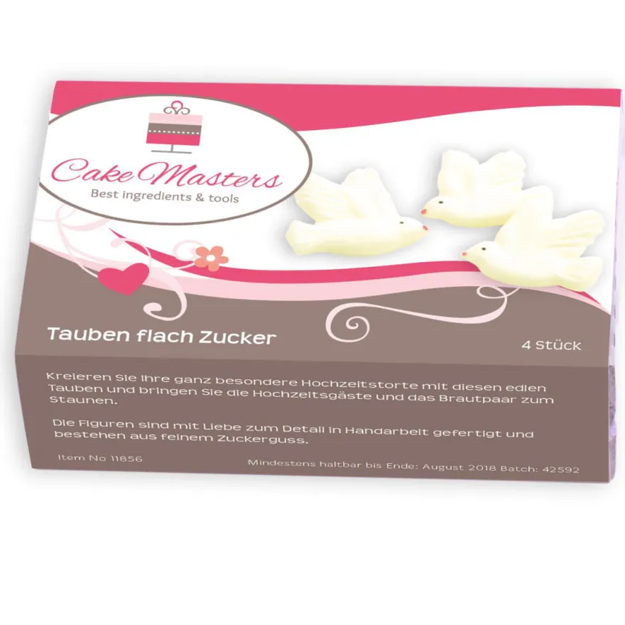 Cake Masters Tauben flach Zucker - 4 Stück