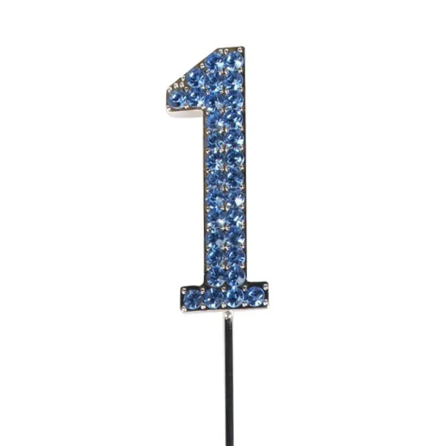 Cake Star Diamant Cake Topper - Zahl 1 Blau