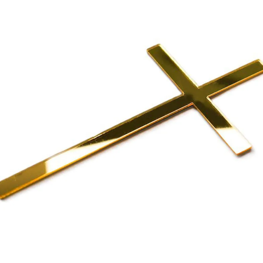 Cake Topper Acryl Gold - Kreuz 14x9cm
