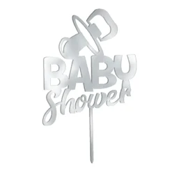 Cake Topper Baby Shower - Silber