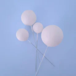 Cake Topper Bubbles Einstecker Matt weiß 4 Stück
