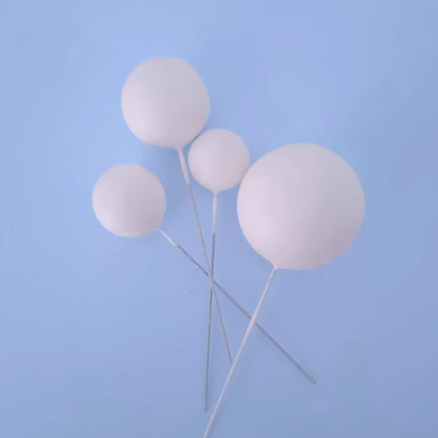 Cake Topper Bubbles Einstecker Matt weiß 4 Stück