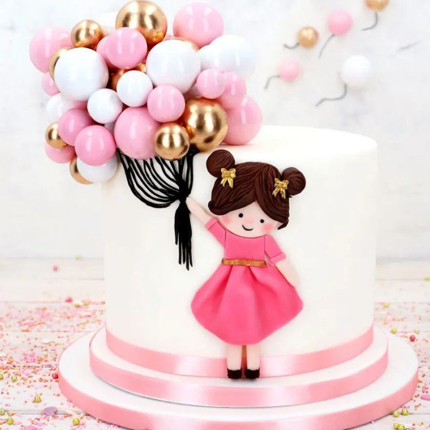 Cake Topper Bubbles Einstecker Matt Hellblau 4 Stück