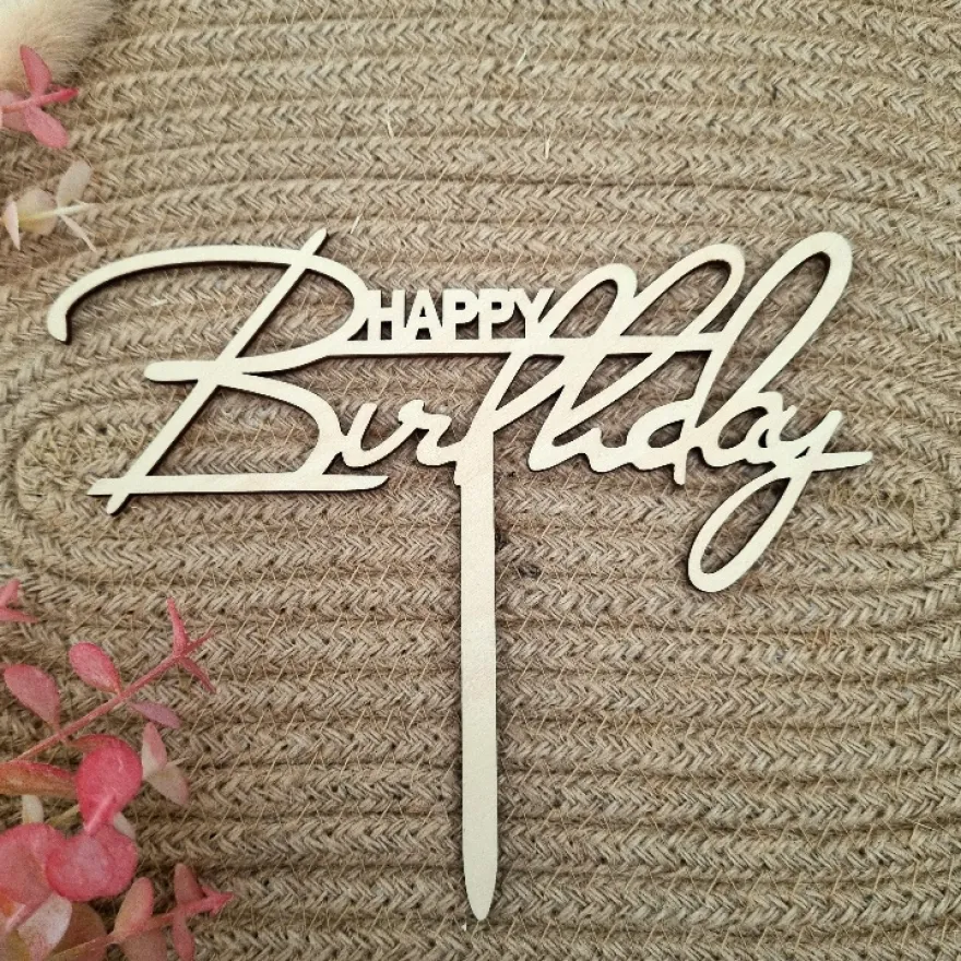 Cake Topper Holz - Happy Birthday CT134