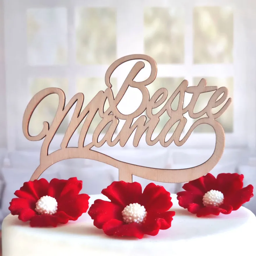 Cake Topper Holz Muttertag - Beste Mama