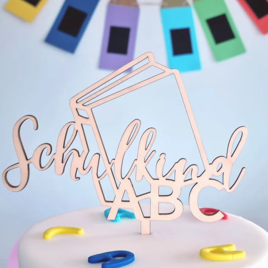 Cake Topper Holz- Schulkind ABC