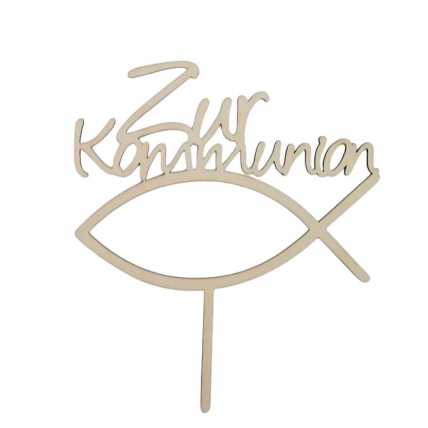 Cake Topper Holz Zur Kommunion - Fisch