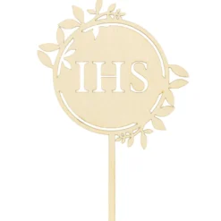 Cake Topper Kommunion Holz - IHS