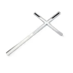 Cake Topper Kreuz Elegant - Silber 12x7cm