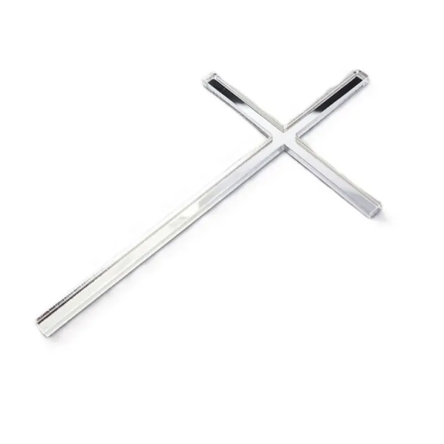 Cake Topper Kreuz Elegant - Silber 12x7cm
