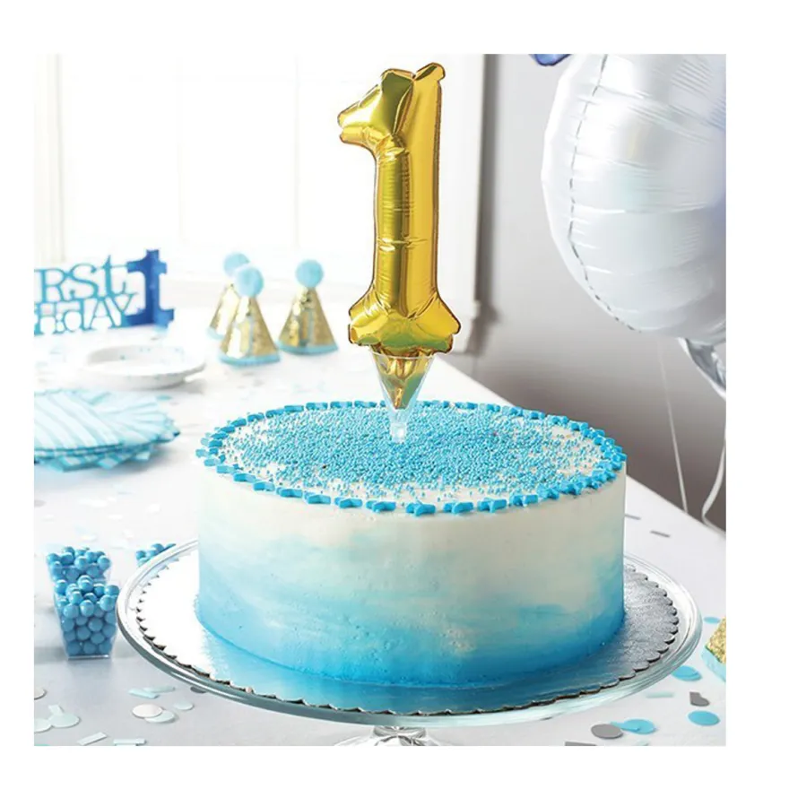 Cake Topper Luftballon Zahlenballon Gold - Zahl 8