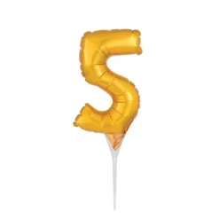 Cake Topper Luftballon Zahlenballon Gold - Zahl 5