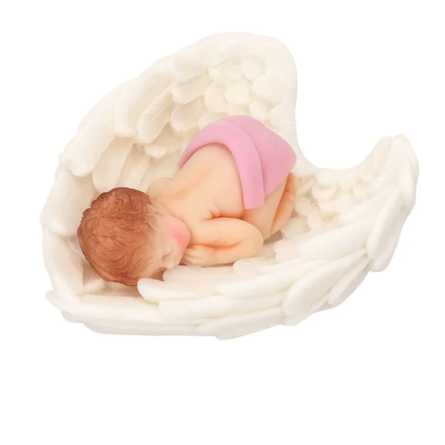 Cake Topper Tortendeko Baby auf Flügel - Rosa