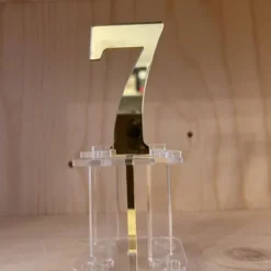 Cake Topper Zahl Acryl Gold Verspiegelt - Nummer 7