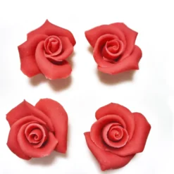 CM Marzipanrosen Medium rot - 4 Stück