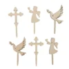 Cupcake-Topper Kommunion Holz - Engel Taube & Kreuz