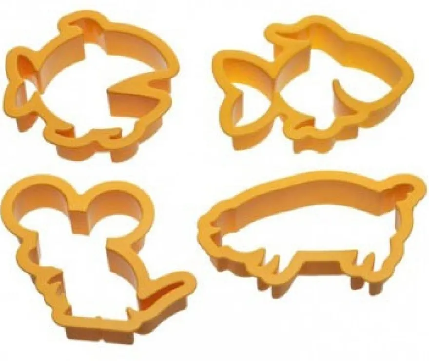 Decora Ausstecher Fische, Schwein und Maus 4 teilig