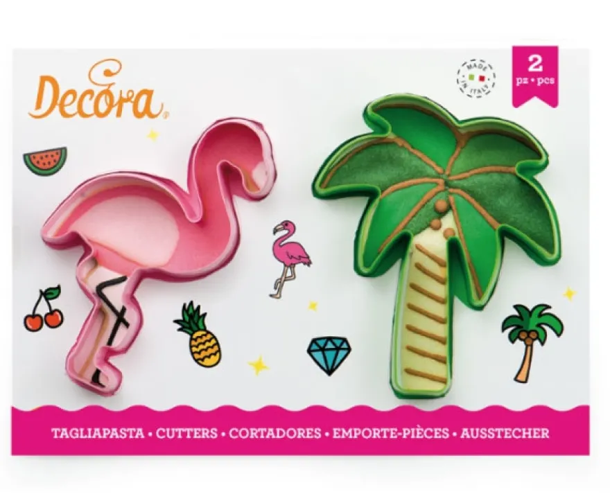 Decora Ausstecher - Flamingo und Palme Set