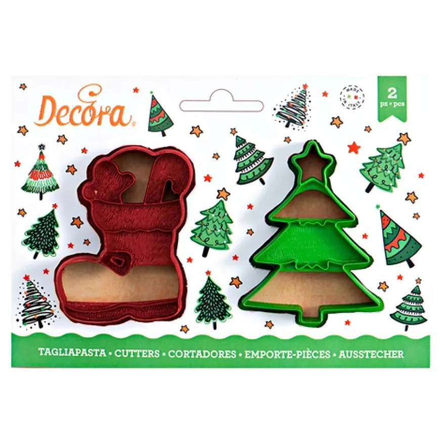 Decora Ausstecher Set Weihnachten Tanne und Stiefel