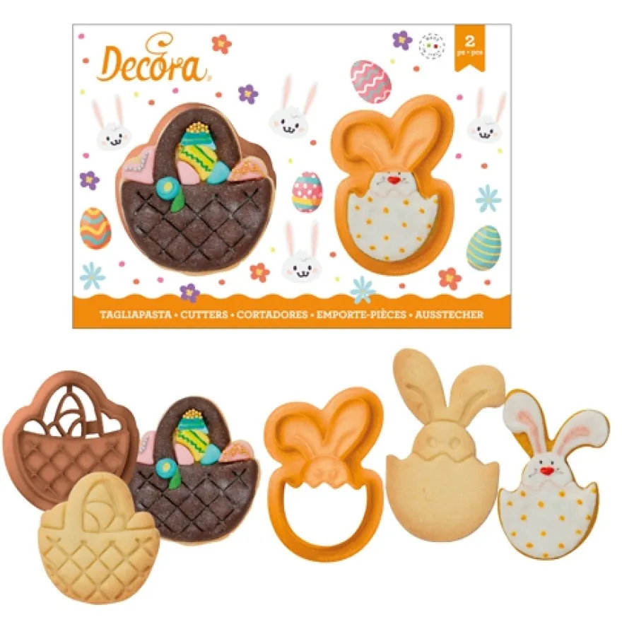 Decora Kunststoff Ausstecher Ostern - Korb & Hase