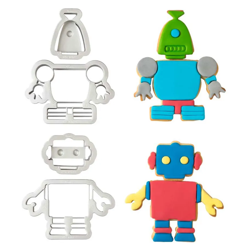 Decora Kunststoff Ausstecher - Roboter 4tlg