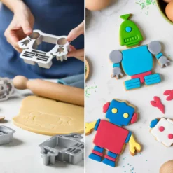 Decora Kunststoff Ausstecher - Roboter 4tlg