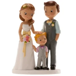 Dekorative Tortenfigur - Familie mit kleinem Jungen