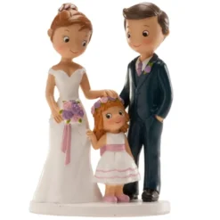 Dekorative Tortenfigur - Familie mit kleinem Mädchen