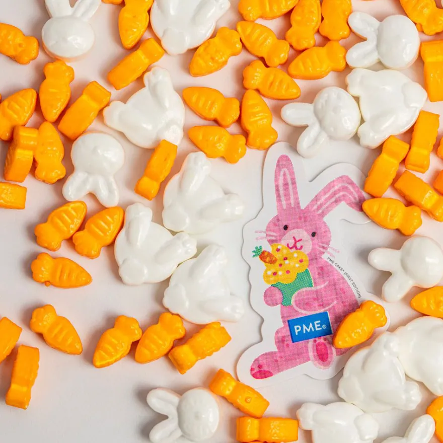 3D Sprinkle Charms von PME - Hasen & Karotte 25g