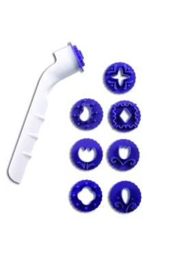 Fondant- Dekor- Stanz-Set mit 8 Scheiben und Griff