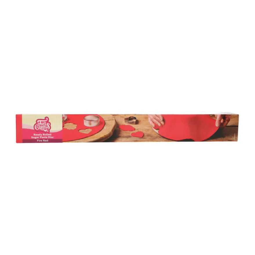 Funcakes ausgerollte Fondantdecke - Rot 36cm