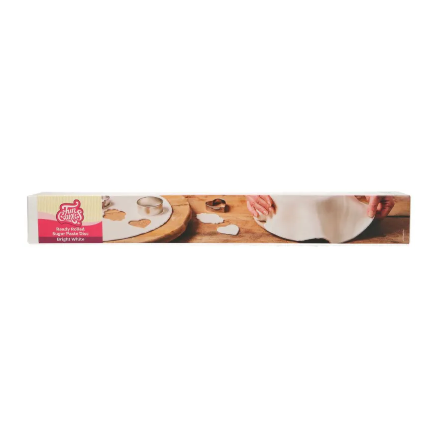 Funcakes ausgerollte Fondantdecke - Bright white 36cm