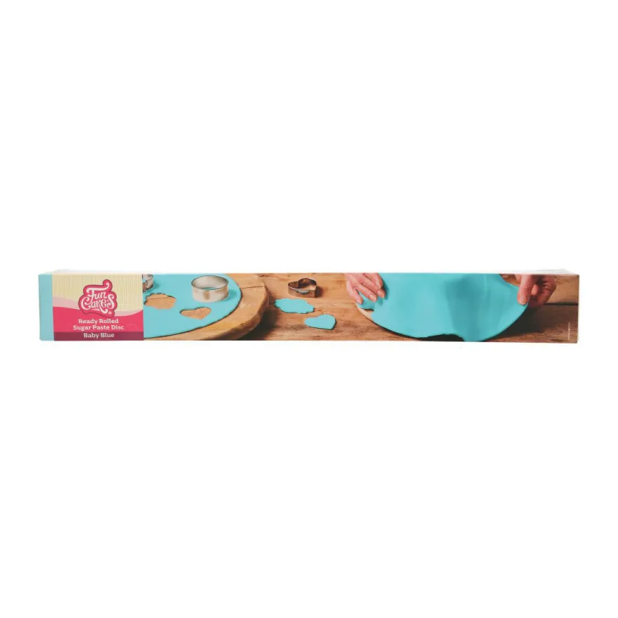 Funcakes ausgerollte Fondantdecke - Babyblau 36cm