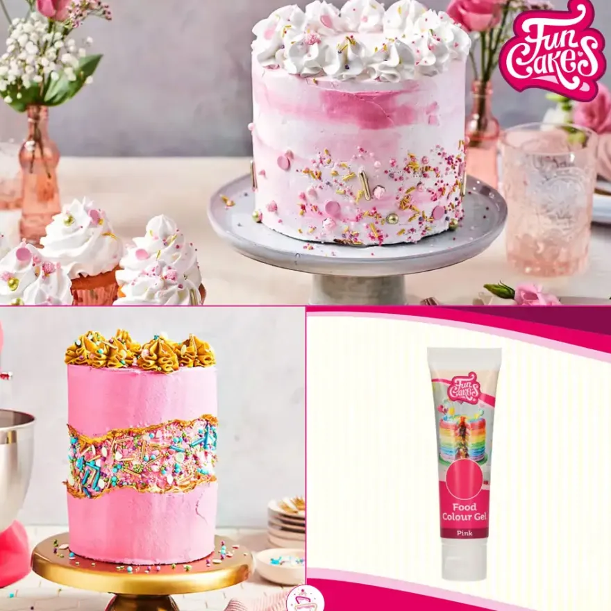 FunCakes Edible FunColours Gel - Pink