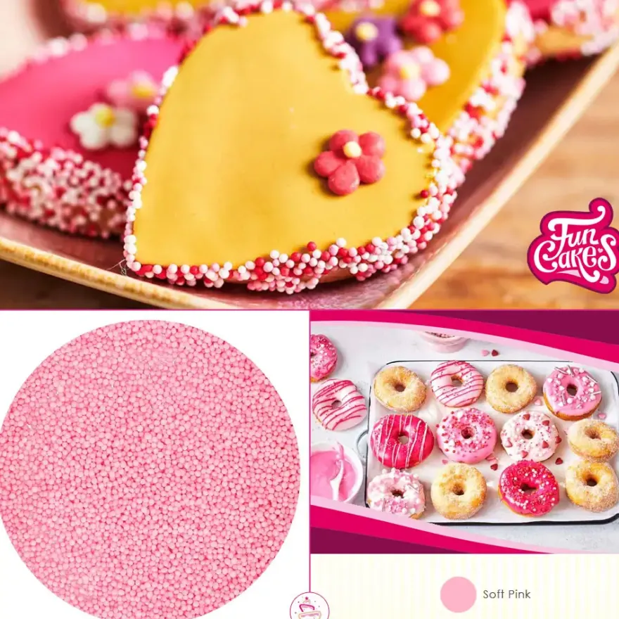 FunCakes Nonpareils Soft Pink Zuckerperlen 80g
