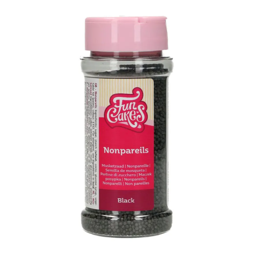 Funcakes Nonpareils Zuckerperlen - Schwarz 80g