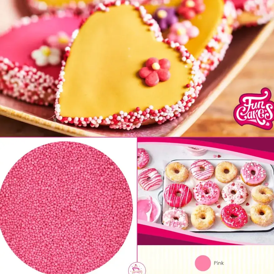 Funcakes Nonpareils Zuckerperlen - Pink 80g
