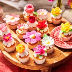 Funcakes Rosen aus Esspapier - 6 Stück - Pink