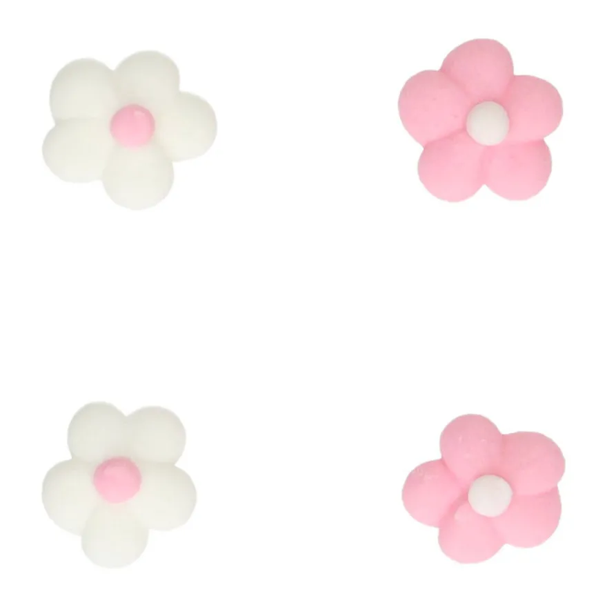 Funcakes Zuckerblumen Mini Flowers 64 Stück - Rosa & weiß