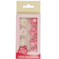 Funcakes Zuckerblumen Mini Flowers 64 Stück - Rosa & weiß
