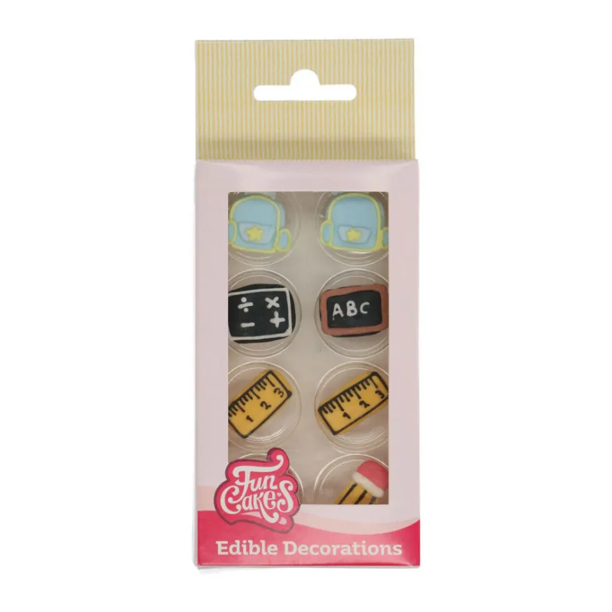 Funcakes Zuckerdekoration Einschulung - Lineal, Rucksack, Tafel & Stift