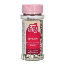 Funcakes Zuckerherzen Metallic Silber 80g