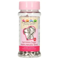 Funcakes Zuckerherzen Metallic Silber 80g