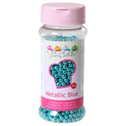 FunCakes Zuckerperlen Metallic Blau 80g