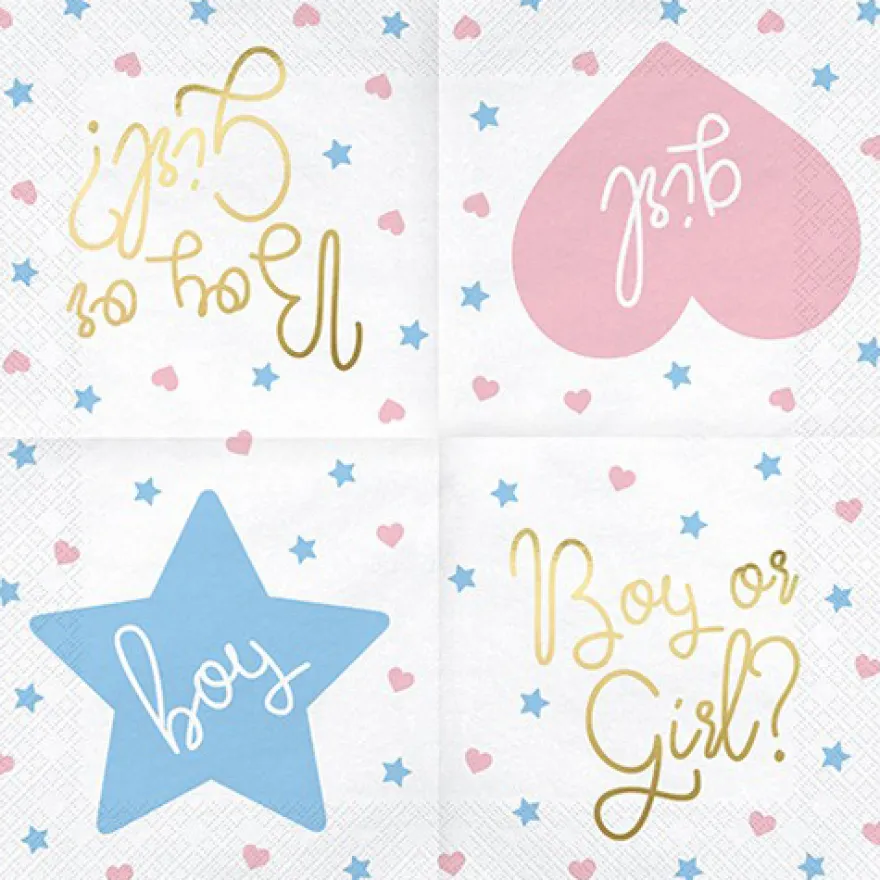 Gender Reveal Servietten - Boy or Girl?